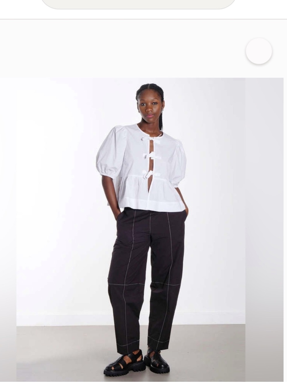 Ganni Black Elasticated Curve Pants